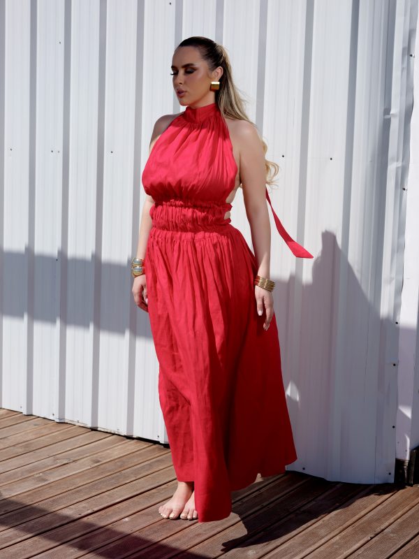 Breeze dress in Red Sake