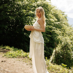 Italian Linen Halter Top and Wide-Leg Pant Set